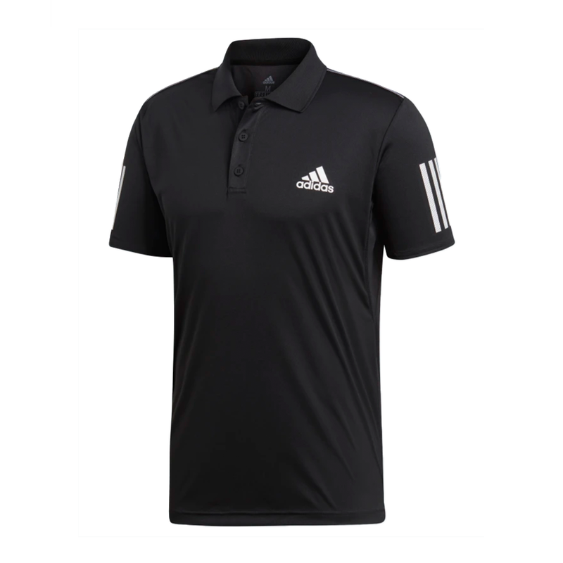 Adidas Club 3 Stripe Polo (Men) - Black