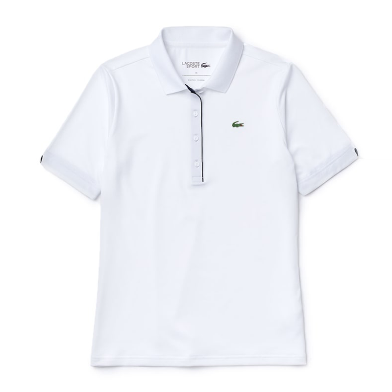 Lacoste Sport Breathable Stretch Polo Shirt (Women's) - White/Navy Blue