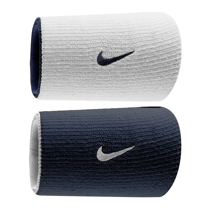 Nike Dri-Fit Home & Away Doublewide Wristbands - Obsidian/White