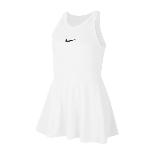 Nike Court Dri-Fit Tennis Dress (Fille) - Blanc/Noir