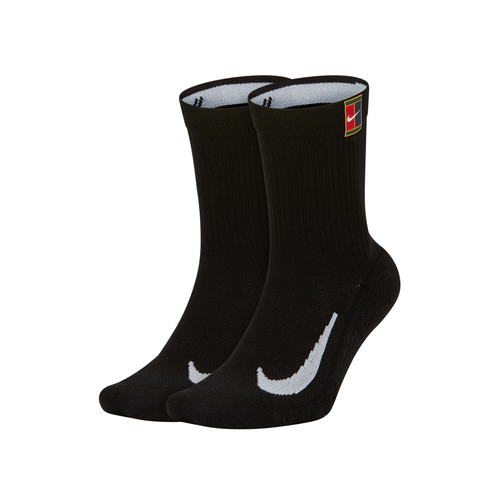 Nike Court Multiplier Heritage Tennis Crew Socks (2 Pack) - Black