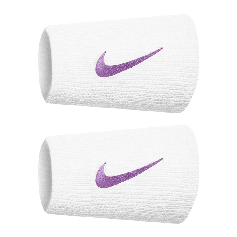 Nike Premier Doublewide Tennis Wristbands - White/Bright Violet