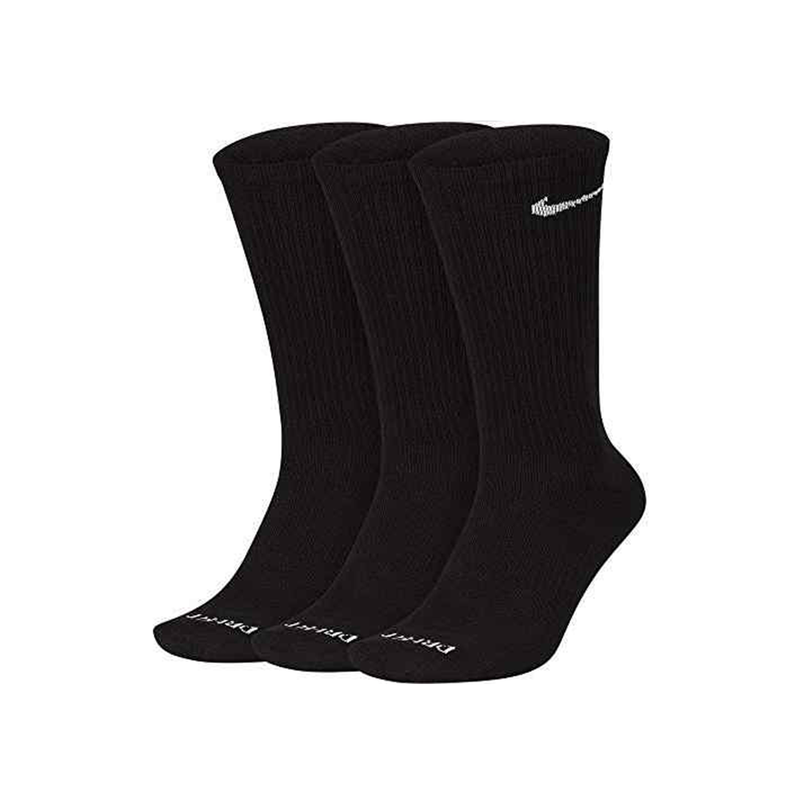 Nike Everyday Cotton Lightweight Crew Socks (3-Pack) - Black