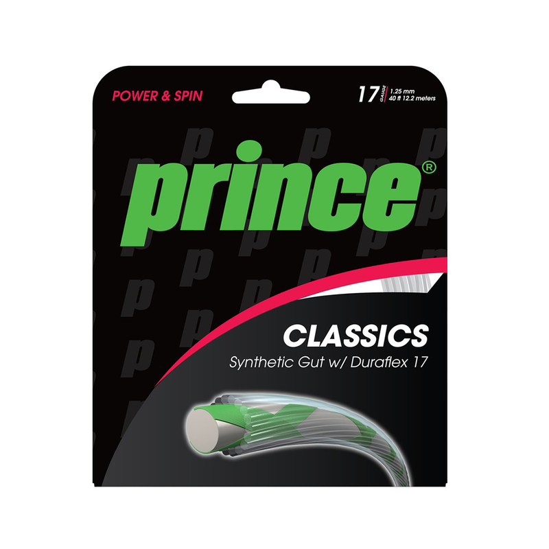 Prince Synthetic Gut 17 W/Duraflex - White-Tennis Strings- Canada Online Tennis Store Shop