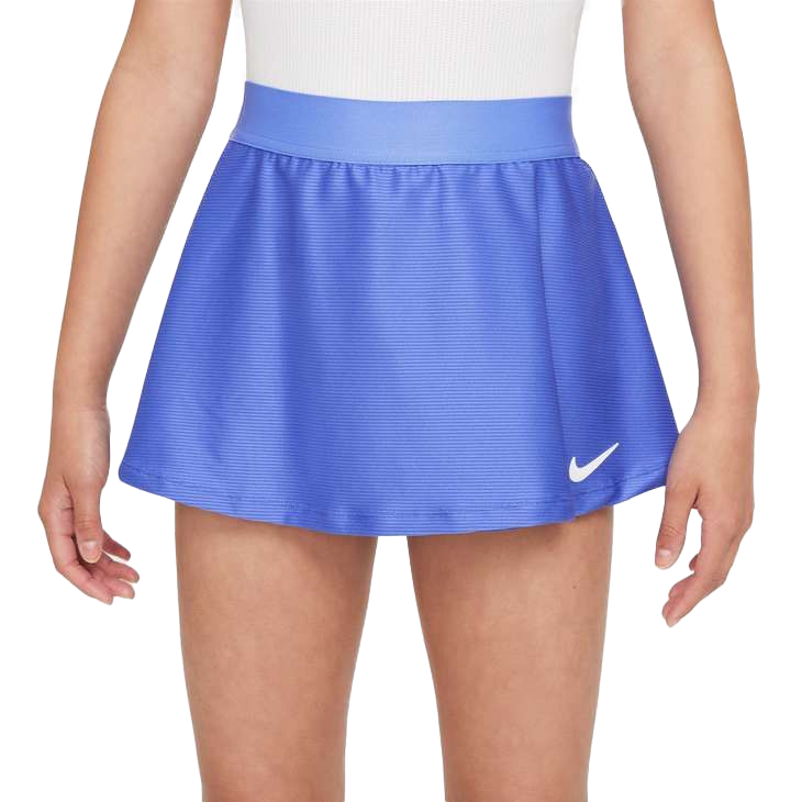 Nike Court Dri-Fit Flouncy Tennis Skirt (Girl's) - Sapphire/White