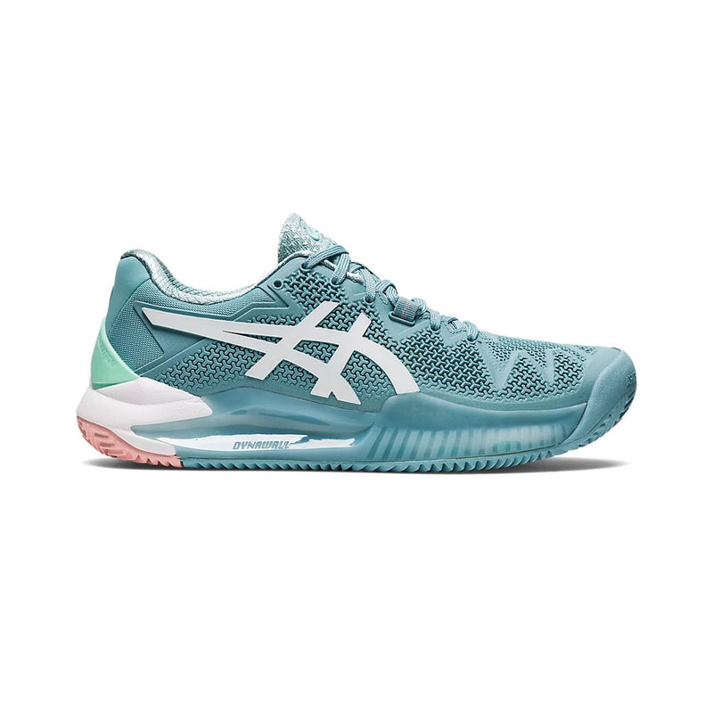 Asics Gel Resolution 8 Clay (Women's) - Smoke Blue/White