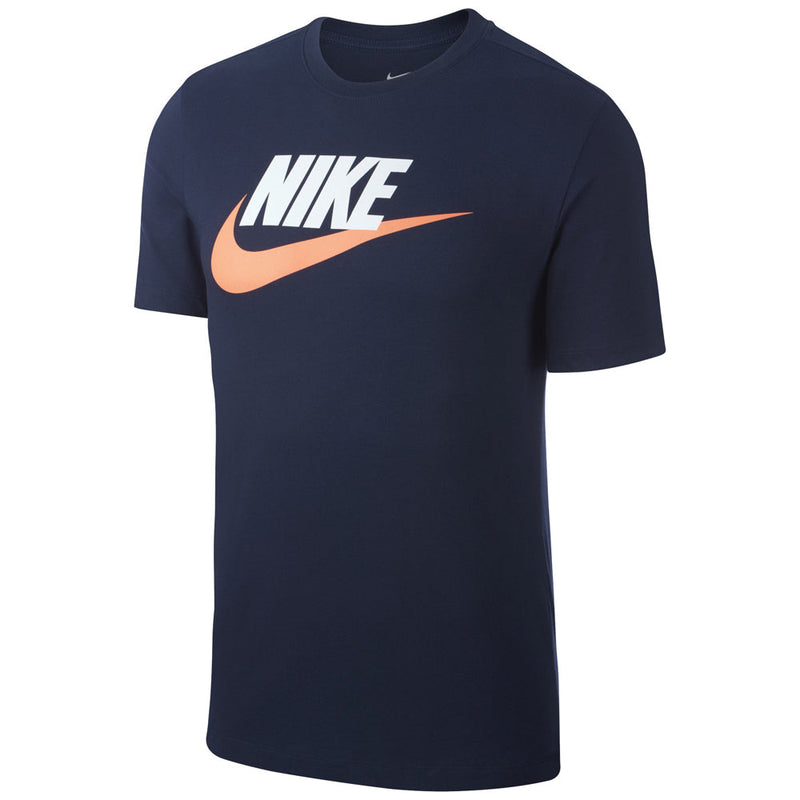 Nike NSW Icon Futura Tee (Men's) - Thunder Blue/Orange Chalk