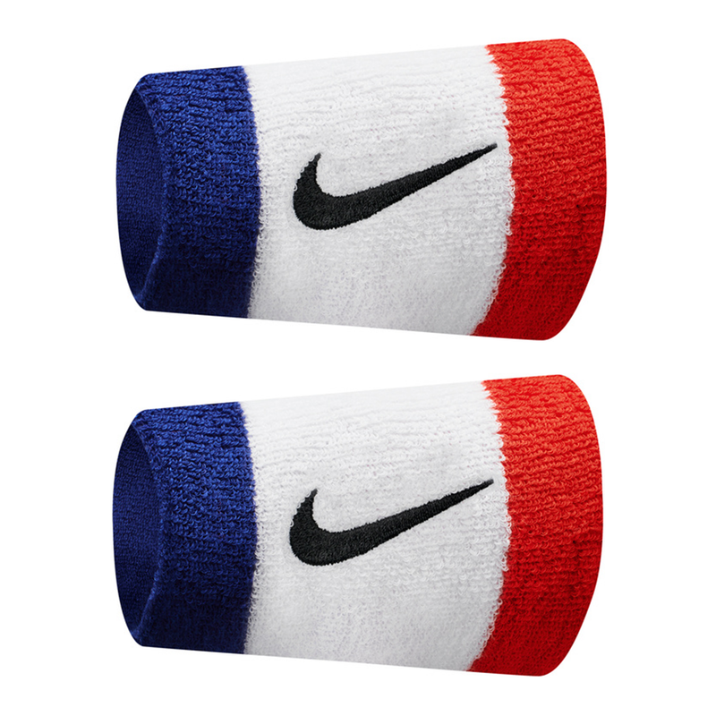 Nike Swoosh Wristbands Doublewide - Habanero Red/White/Blue/Black