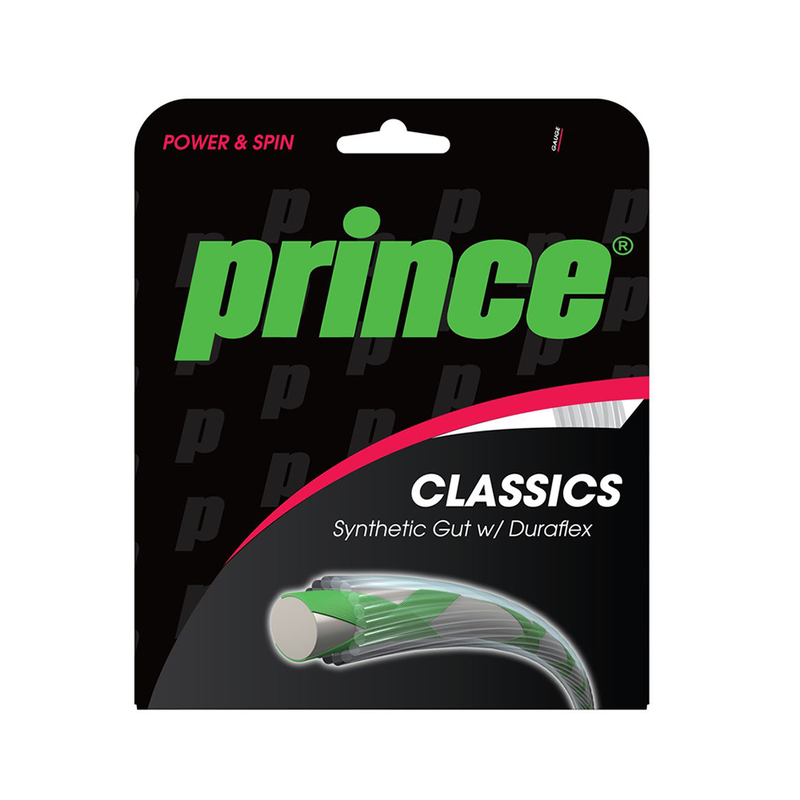 Prince Synthetic Gut W/Duraflex 16 Paquet - Blanc