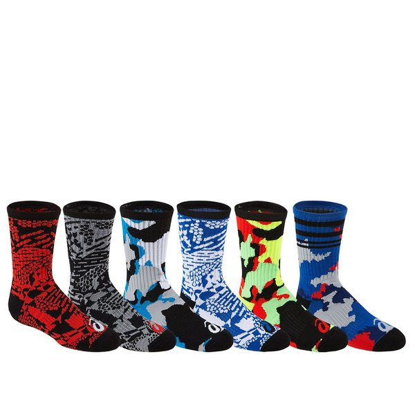 Asics Geo Camo Crew Socks Paquet de 6 (Junior/garçon)