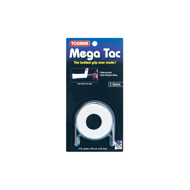 Tourna Mega Tac Overgrips (3-Pack) - White