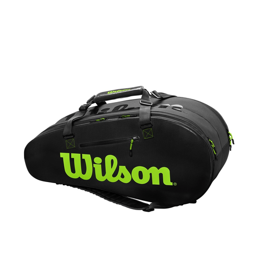 Wilson Super Tour 2 Compartment Large 9 Pack Bag - Black/Green